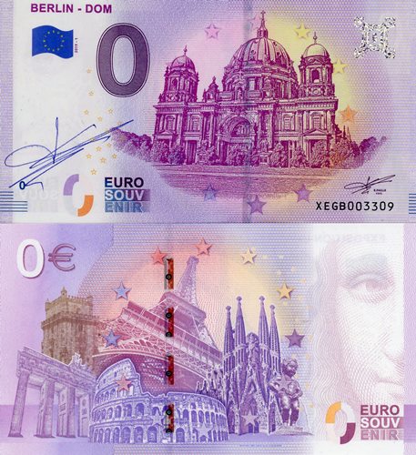 0 euro suvenír 2019/1 Nemecko UNC BERLIN - DOM (podpis RF)