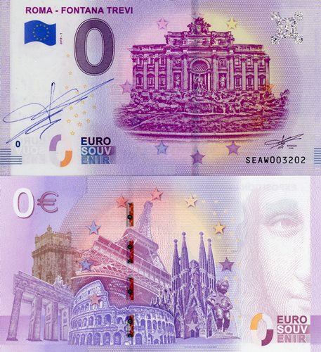 0 euro suvenír 2019/1 Taliansko UNC ROMA - FONTAVA TREVI (podpis RF)