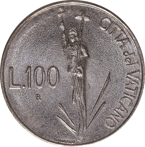 100 Lira 1991 Vatikán ob.UNC Ján Pavol II.