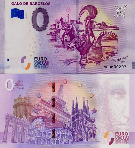 0 euro suvenír 2019/1 Portugalsko UNC Galo De Barcelos