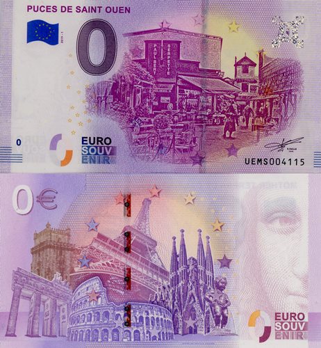 0 euro suvenír 2019/1 Francúzsko UNC Puces De Saint Ouen