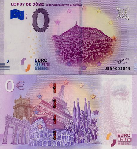 0 euro suvenír 2019/4 Francúzsko UNC Le Puy De Dôme