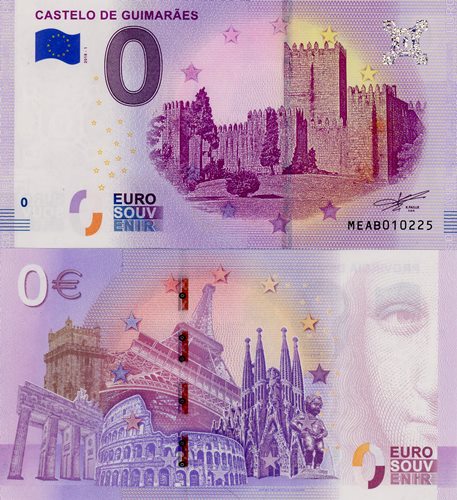 0 euro suvenír 2018/1 Portugalsko UNC Castelo De Guimaraes