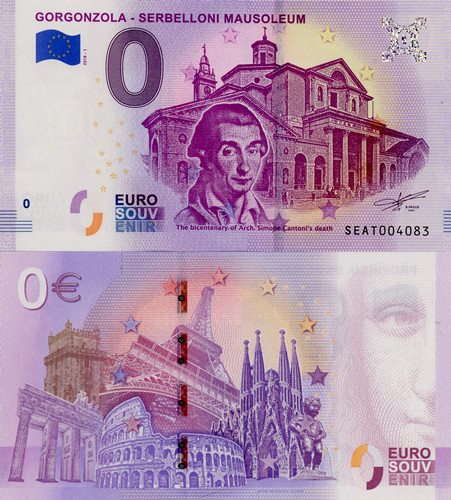 0 euro suvenír 2018/1 Taliansko UNC Gorgonzola - Serbelloni Mausoleum