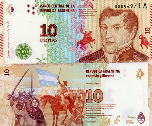 10 Pesos 2016 Argentína UNC séria A