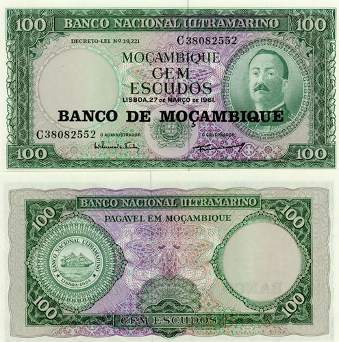 100 Escudos 1961 Mozambik UNC séria C