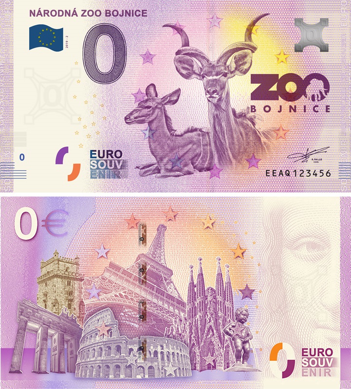0 euro suvenír 2019/2 Slovensko UNC ZOO Bojnice