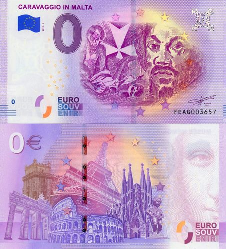 0 euro suvenír 2019/1 Malta UNC Caravaggio In Malta