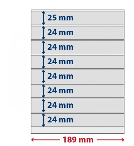 List na známky so samolepiacou páskou, 5ks/bal, 8 prúžkov, 24 mm (S802800H)