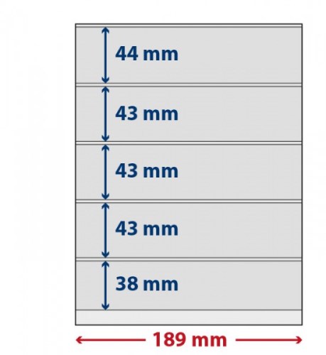 List na známky so samolepiacou páskou, 5ks/bal, 5 prúžkov, 38 mm (S802512H)