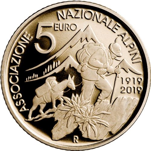5 euro 2019 Taliansko PROOF Alpské združenie