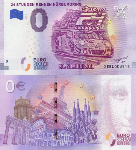 0 euro suvenír 2019/2 Nemecko UNC 24 Stunden Renner Nurburgring