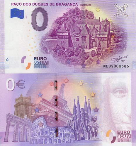0 euro suvenír 2019/1 Portugalsko UNC Paco Dos Duques De Braganca