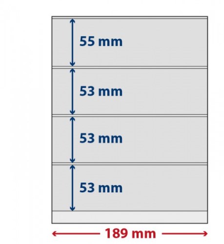 List na známky so samolepiacou páskou, 5ks/bal, 4 prúžky, 53 mm (S802408H)
