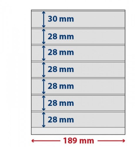 List na známky so samolepiacou páskou, 5ks/bal, 7 prúžkov, 28 mm (S802700H)