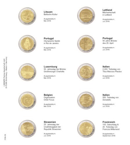 Doplňujúci list č.19, MULTI COLLECT, ilustrovaný pre 2 euro (MU2E19)
