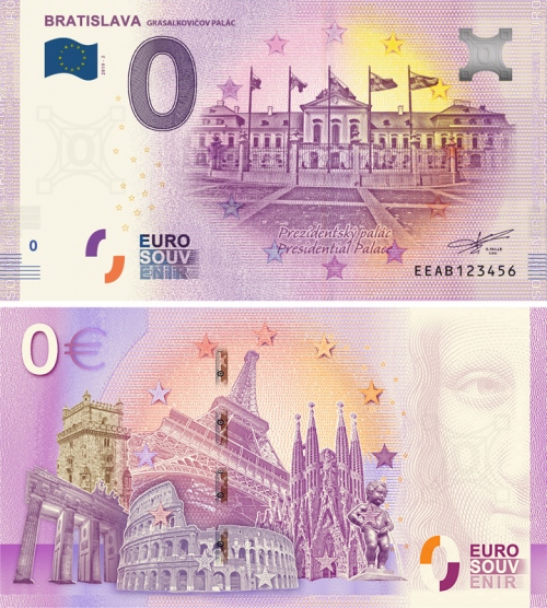 0 euro suvenír 2019/3 Slovensko UNC Bratislava – Grasalkovičov palác