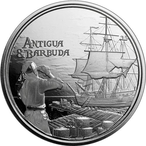 2 Dollars 2019 Antigua a Barbuda BU 1 Oz Ag Rum Runner