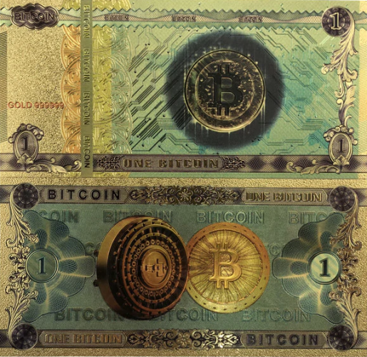 1 BITCOIN (suvenírova bankovka 24 k GOLD)