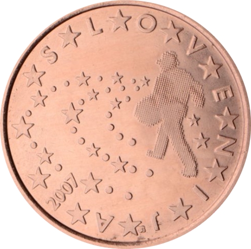5 cent 2007 Slovinsko ob. UNC