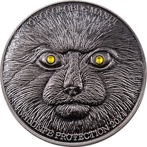 Medaila, replika mince 500 Tugrik 2014 Mongolsko BU Otocolobus manui