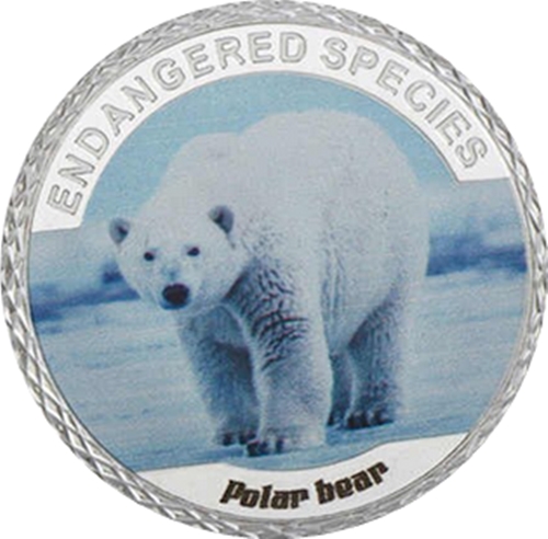Medaila, replika 100 Dollars BU Polar bear
