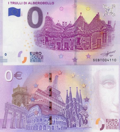 0 euro suvenír 2019/1 Taliansko UNC I Trulli Di Alberobello