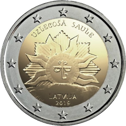 2 euro 2019 Lotyšsko cc.UNC Národný znak