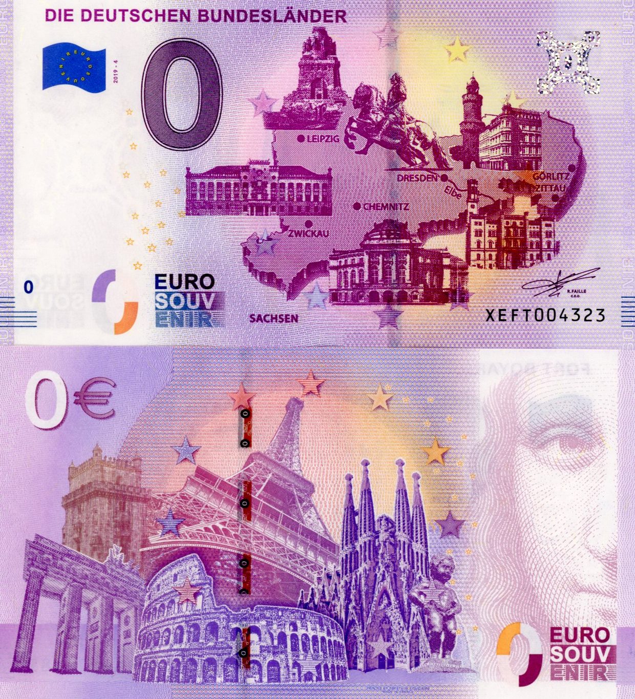 0 euro suvenír 2019/4 Nemecko UNC Die ADeutschen Bundeslander