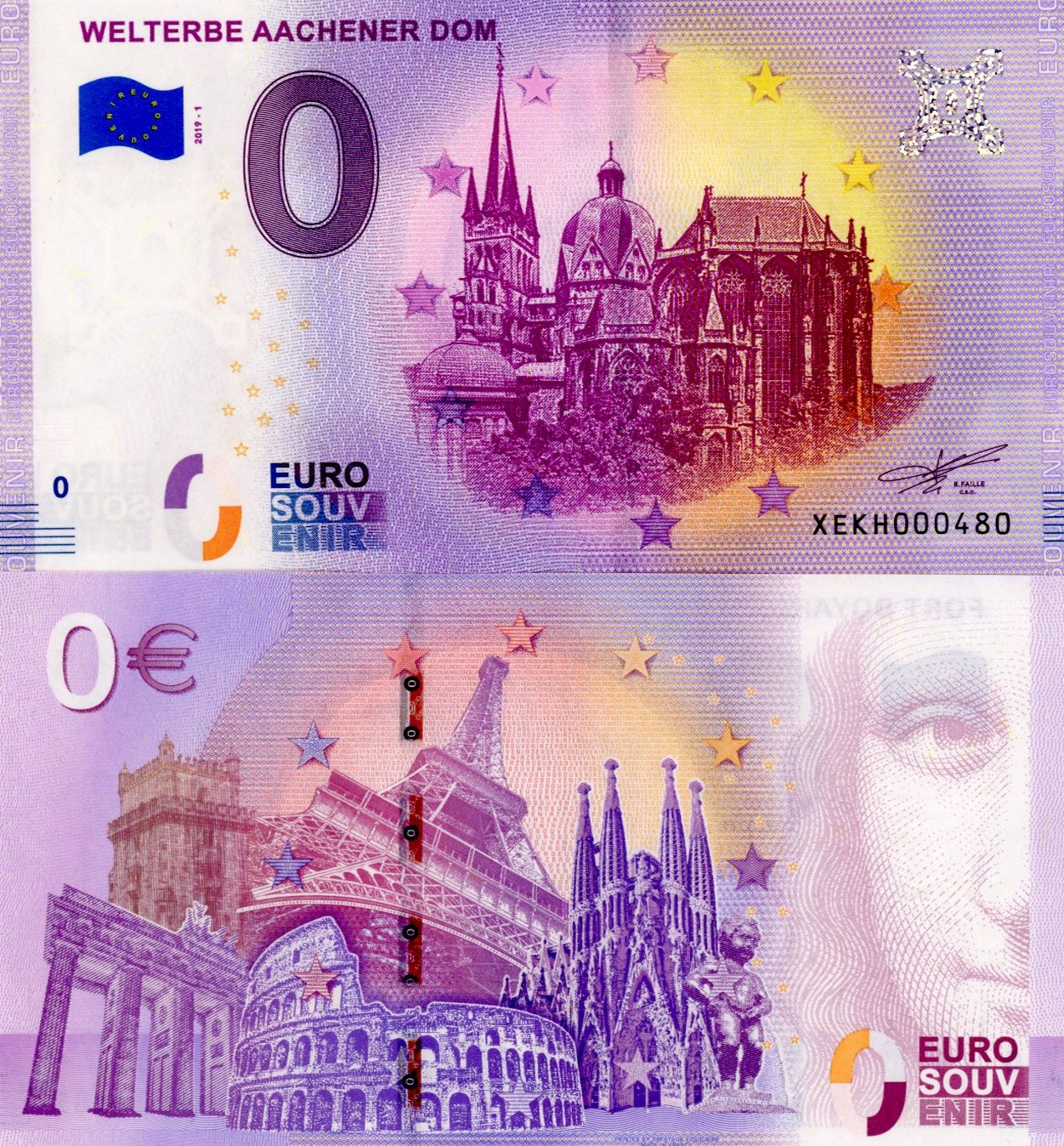 0 euro suvenír 2019/1 Nemecko UNC Welterbe Aachener Dom