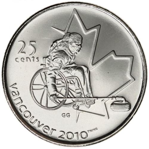 25 Cent 2007 Kanada UNC Wheelchair Curling