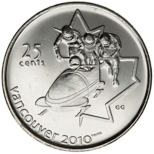 25 Cent 2008 Kanada UNC Bobsleigh