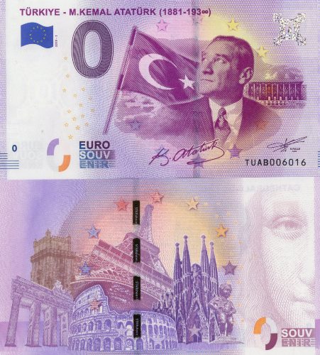 0 euro suvenír 2019/1 Turecko UNC Turkiye - M.Kemal Ataturk