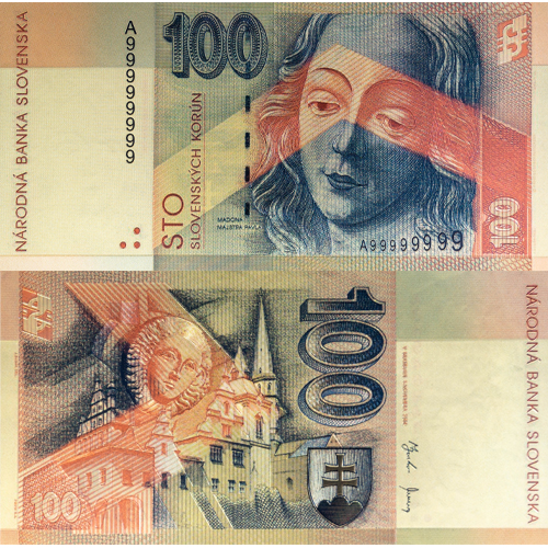 100 Korún Slovensko (pozlátená replika 24 k GOLD)