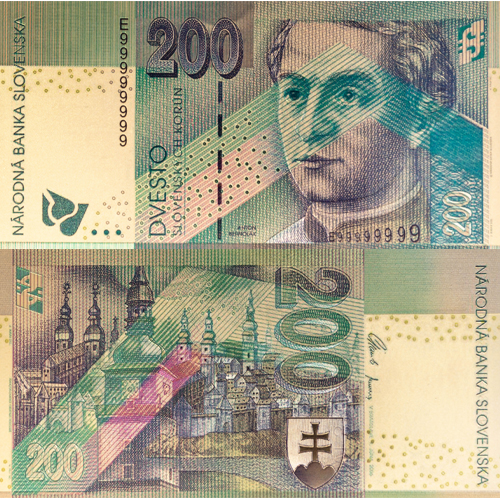 200 Korún Slovensko (pozlátená replika 24 k GOLD)