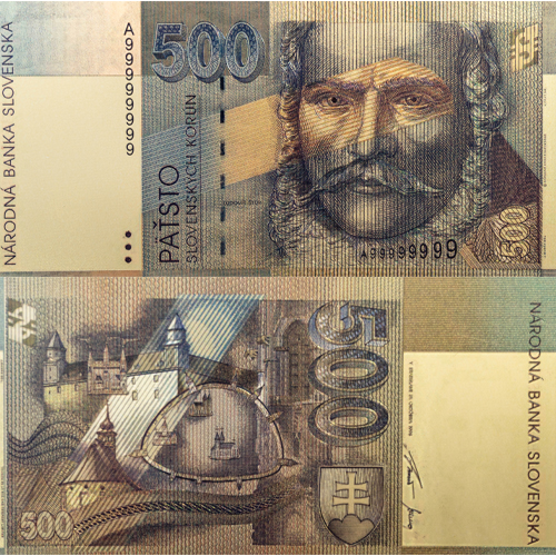500 Korún Slovensko (pozlátená replika 24 k GOLD)