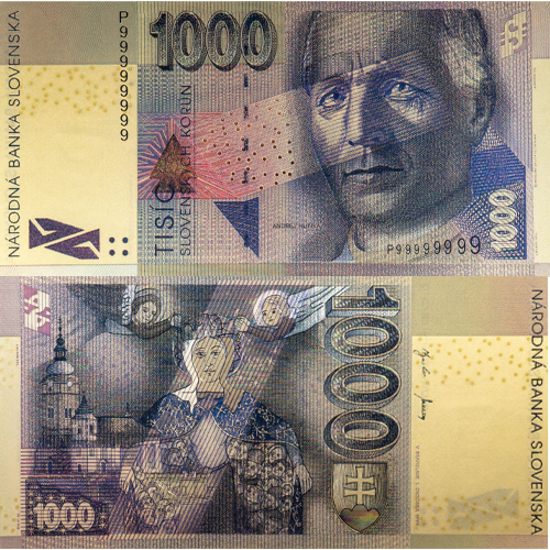 1000 Korún Slovensko (pozlátená replika 24 k GOLD)