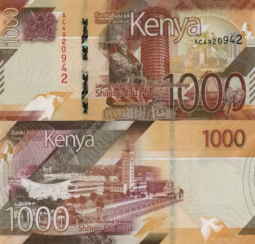 1000 Shilings 2019 Keňa UNC séria AC