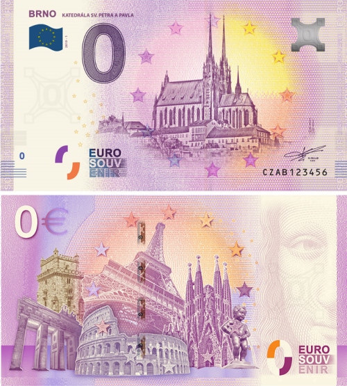 0 euro suvenír 2019/1 Česko UNC Brno