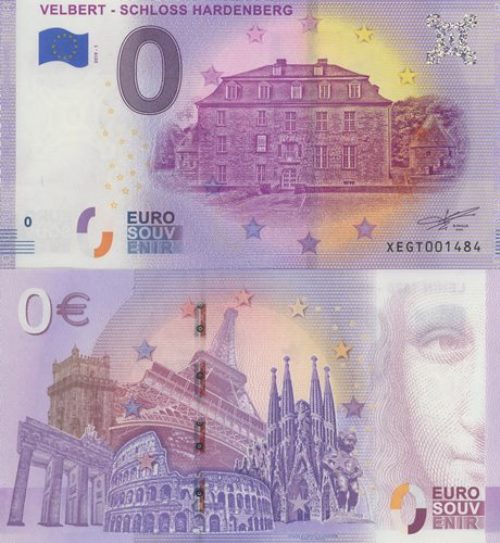 0 euro suvenír 2019/1 Nemecko UNC Velbert - Schloss Hardenberg