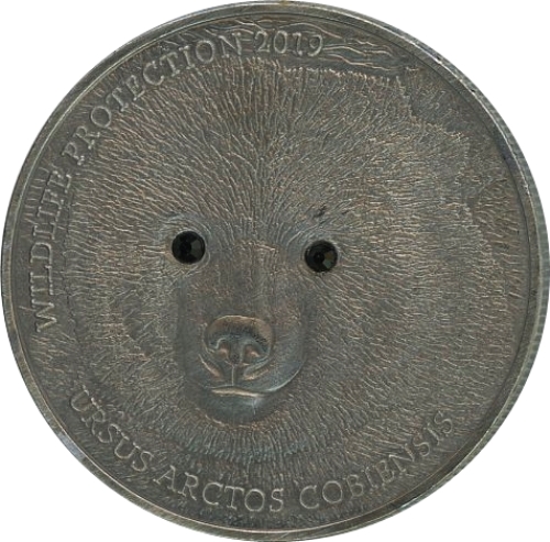 Medaila, replika mince 500 Tugrik 2019 Mongolsko BU Ursus arctos