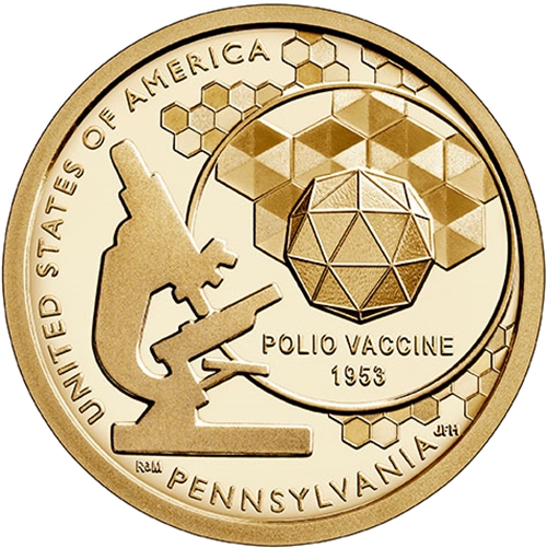 Dollar 2019 P USA UNC Polio Vaccine