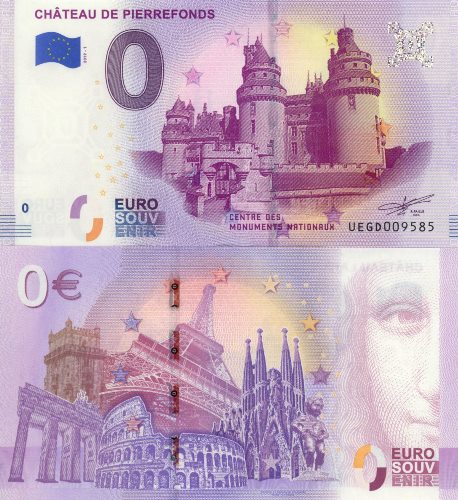 0 euro suvenír 2019/1 Francúzsko UNC Chateau De Pierrefonds