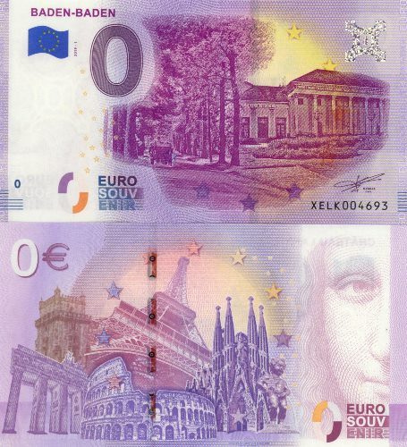 0 euro suvenír 2019/1 Nemecko UNC Baden-Baden 