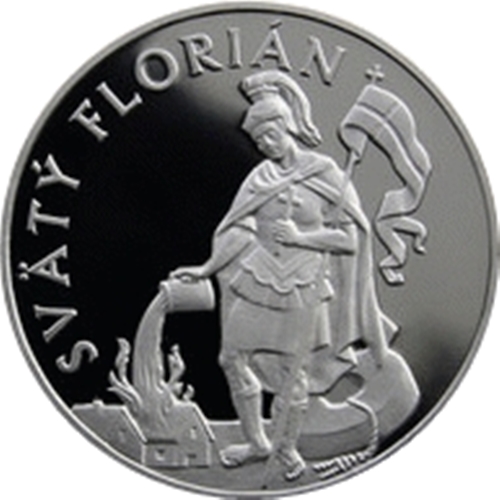 Strieborná medaila, Sv. Florián, patrón hasičov a záchranárov