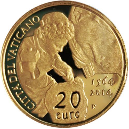 20 euro 2014 Vatikán PROOF Michelangelo