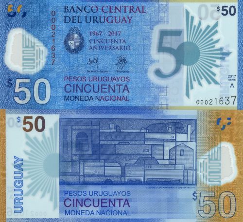50 Pesos 2017 Uruguaj UNC séria A