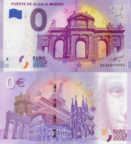 0 euro suvenír 2020/1 Španielsko UNC Puerta De Alcalá Madrid