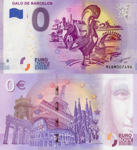 0 euro suvenír 2020/1 Portugalsko UNC Galo De Barcelos