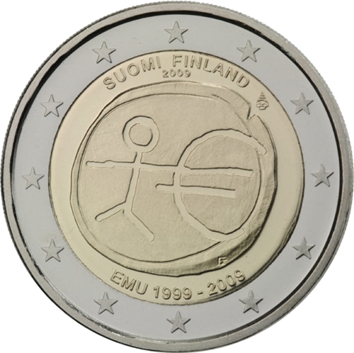 2 euro 2009 Fínsko cc.UNC Hospodárska a menová únia